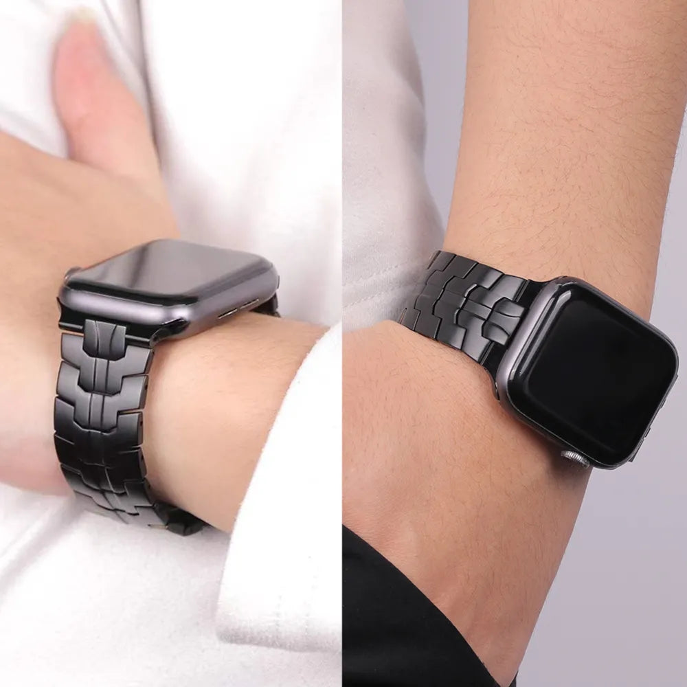 Luxus Apple Watch Armband 41mm 45mm 40mm 44mm - Herren Business Edelstahl-Armband für iWatch Serie 9 8 7 - Phone Heaven Zone