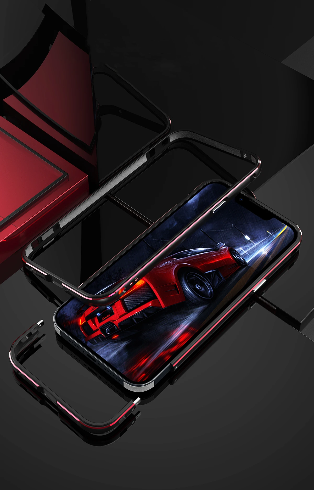 Aluminum Bumper & Metal Lens Frame Case Shockproof Cover for iPhone Models, Durable and Stylish Protection with Sleek Design