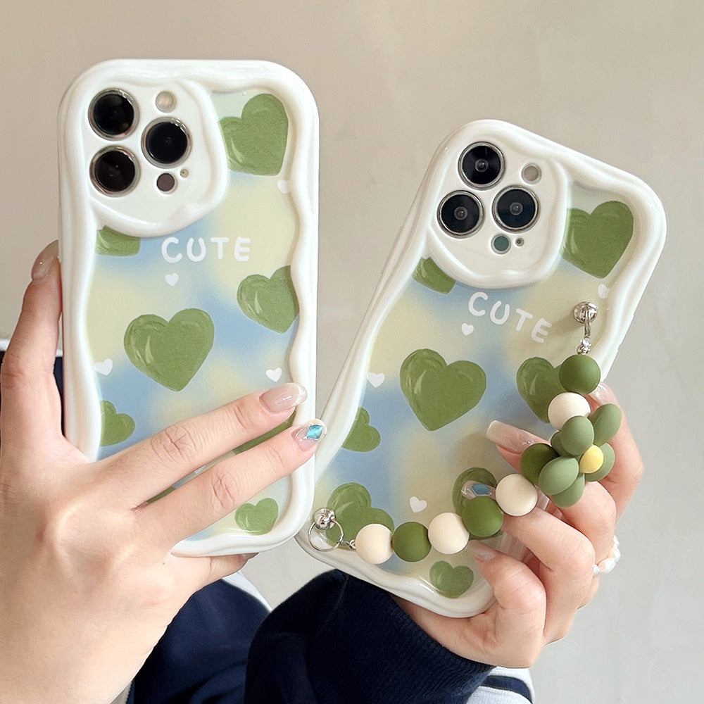 Schöne Weiße Herz-Design Make-up Spiegel iPhone Hülle | MagSafe-kompatible Schutzhülle mit Rundumschutz und Kameralinsenschutz für Apple iPhone 17/17 Air, 16/16e, 15, 14, 13 Pro Max Plus Cover | Panzertasche und Stoßstangenabdeckung