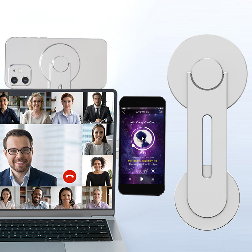 Hochwertiger Magnetischer Laptop-Telefon-Halter: Monitor-Seitenhalterung, schlank & faltbar, für Apple iPhone 15/14/13/12/11