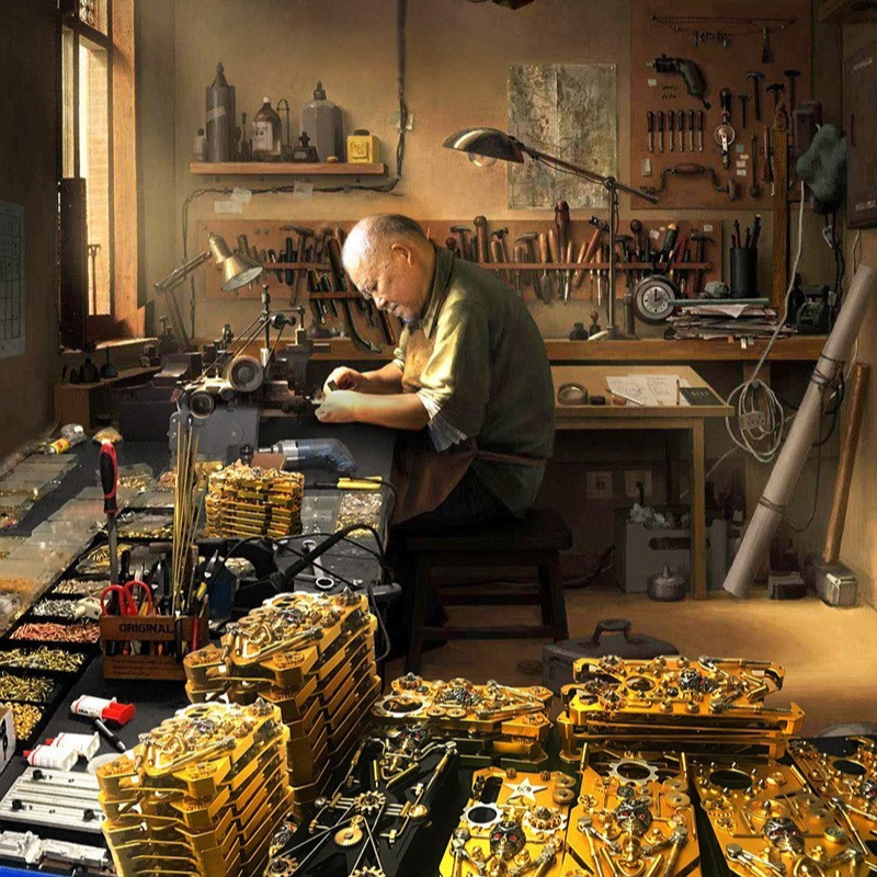 Premium Mechanisches Gaming-Design: Stoßfeste Metall-Handyhülle mit Zahnrad, Ständer | Aluminium-Kühlung, Schädel-Kompass-Case für Apple iPhone 17/17 Air, 16/16e, 15, 14, 13, 12 Pro Max Plus Mini | MagSafe Case, Rundumschutz & Kameralinsenschutz