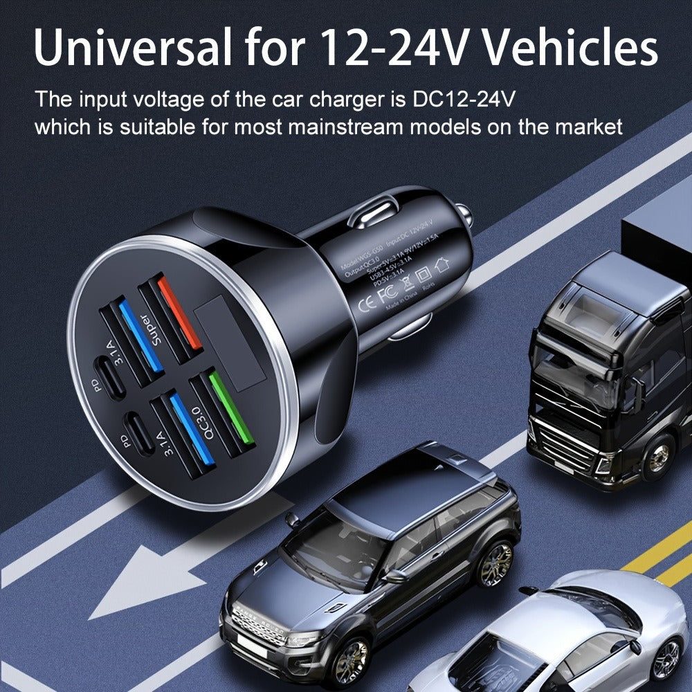 Premium Bluetooth 5.2 FM-Sender Auto-USB Ladegerät, FM/Aux Bluetooth-Adapter, Bass-Boost, 3-Port Car USB Ladestation Smartphones, Apple iPhone, Samsung, iOS & Android