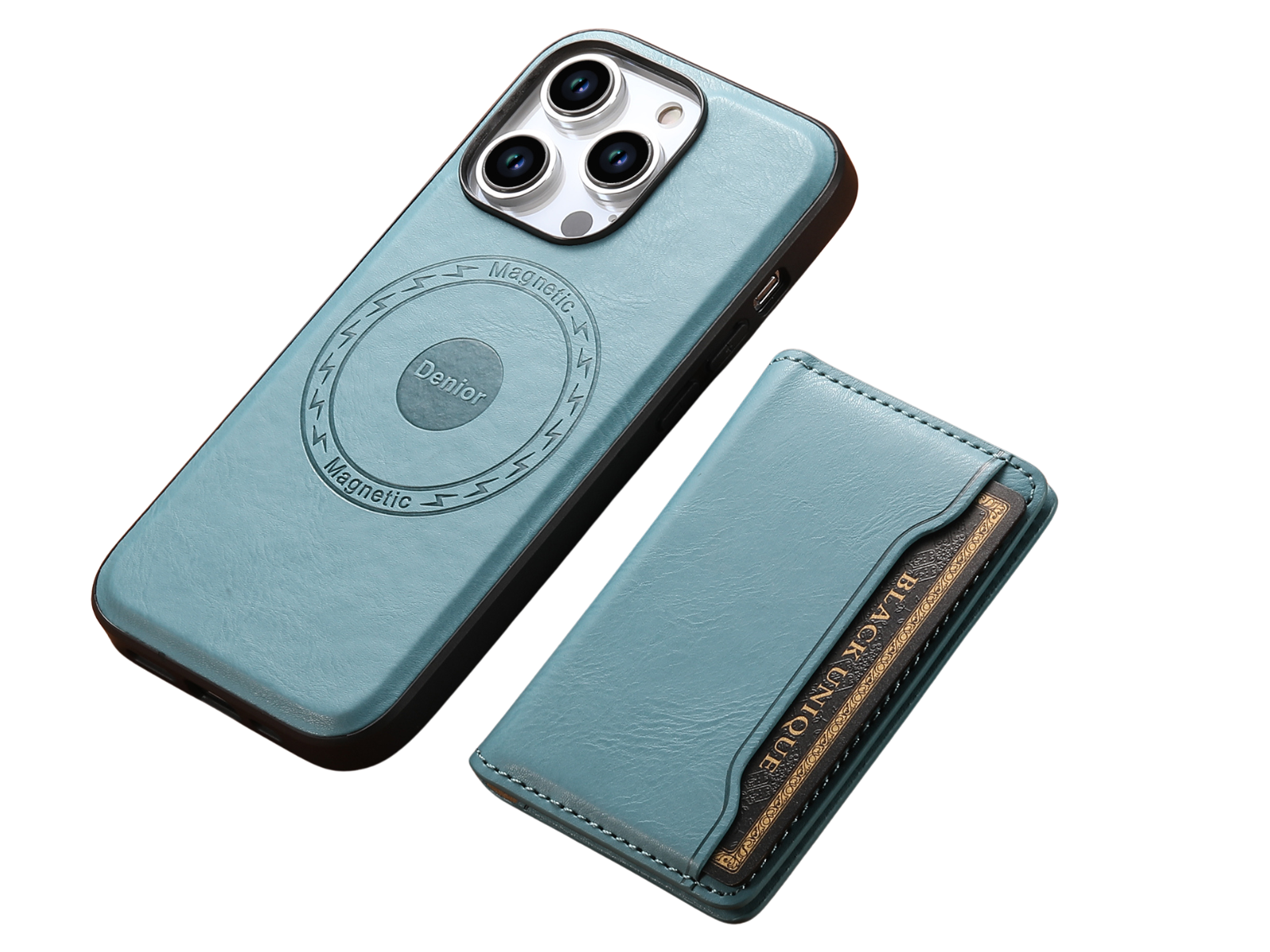 Premium Leder Magnetische Geldbörse mit Kartenhalter iPhone Hülle | MagSafe Case für Apple iPhone 17/17 Air, 16/16e, 15, 14, 13, 12 Pro Max, Plus - Rundumschutz Cover mit Kameralinsenschutz | Panzertasche Handyhülle | Wallet Schutzhülle