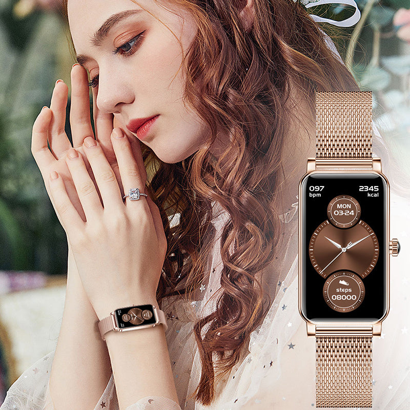 Premium Luxus Smartwatch für Damen mit Full-Touchscreen, Bluetooth-Anruf, IP67 Wasserdicht, Fitness- & Gesundheitstracker, Elegantes Sportdesign – Stilvolle Uhr für den Alltag – Kompatibel mit iOS & Android Smartphones – Limitierte Auflage