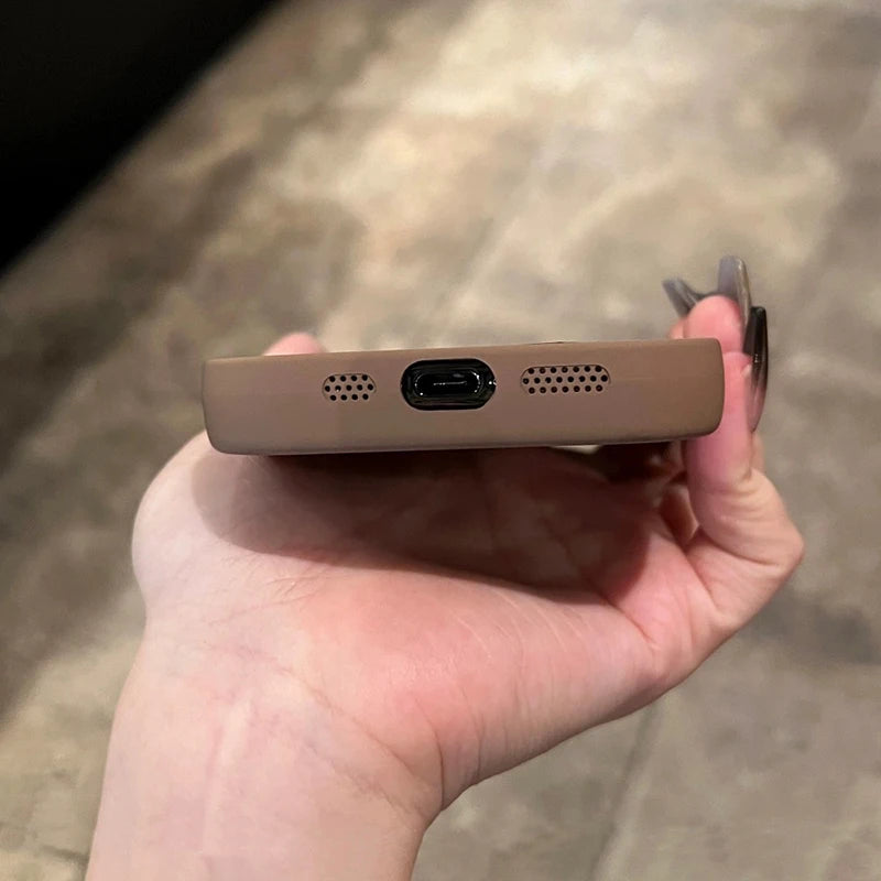 Hochwertige niedliche 3D-Liebesherz-Design Silikon-iPhone-Hülle | MagSafe Case, Kameralinsenschutzabdeckung für Apple iPhone 17/17 Air, 16/16e, 15, 14, 13 Pro Max Plus Cover | Silikon-Softcover-Schutzhülle