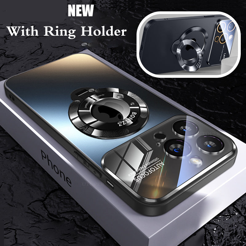Hochwertige matte Ringhalterung Handy Hülle | Abdeckung, Apple iPhone 15/14/13/12/11 Pro Max, Magsafe magnetische kabellose