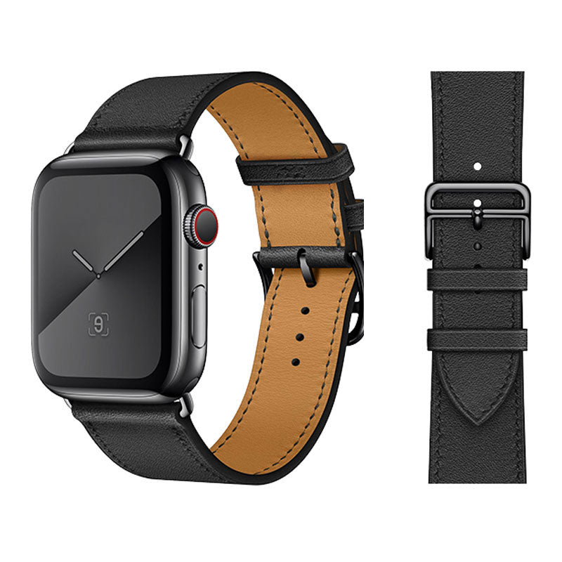 Premium Echtes Leder Armband für Apple Watch: 49mm, 45mm, 44mm, 42mm, 41mm, 40mm, Damen/Herren, iWatch Ultra/9/8/7/6/5/4/SE