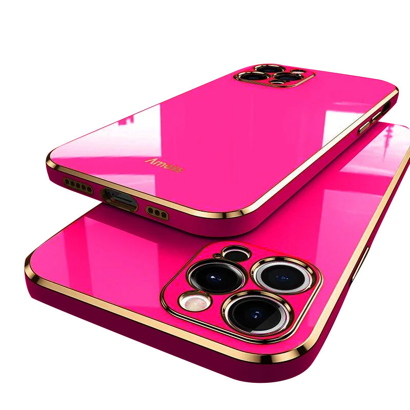 Hochwertige Einfarbige Quadratische Beschichtung: Glänzende, Stoßfeste Silikon iPhone Hülle | MagSafe Case, Rundumschutz, Kameralinsenschutz für iPhone 17/17 Air, 16/16e, 15, 14, 13 Pro Max, Plus Cover | Panzertasche und Stoßstangenabdeckung Schutzhülle