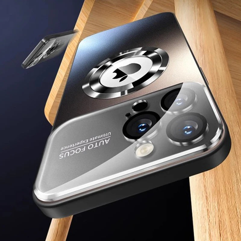 Luxus Matte Magnetische iPhone-Hülle mit Glaslinsen-Kameraschutz | Stoßfeste Tasche & MagSafe Case | Panzer-Schutzhülle für Apple iPhone 16/15/14/13/12 Pro Max Plus Mini | Handyhülle in limitierter Auflage