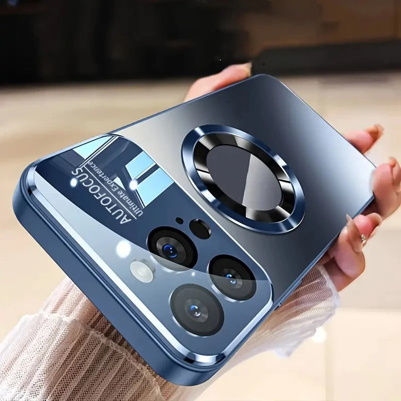 Luxus Matte Magnetische iPhone-Hülle mit Glaslinsen-Kameraschutz | Stoßfeste Tasche & MagSafe Case | Panzer-Schutzhülle für Apple iPhone 16/15/14/13/12 Pro Max Plus Mini | Handyhülle in limitierter Auflage