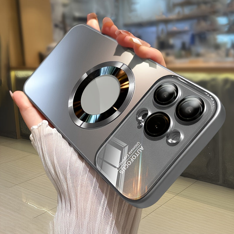 Luxus Matte Magnetische iPhone-Hülle mit Glaslinsen-Kameraschutz | Stoßfeste Tasche & MagSafe Case | Panzer-Schutzhülle für Apple iPhone 16/15/14/13/12 Pro Max Plus Mini | Handyhülle in limitierter Auflage