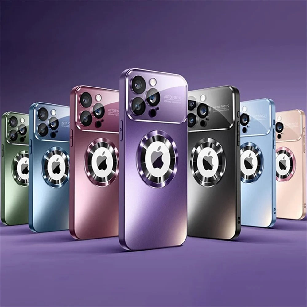 Luxus Matte Magnetische iPhone-Hülle mit Glaslinsen-Kameraschutz | Stoßfeste Tasche & MagSafe Case | Panzer-Schutzhülle für Apple iPhone 17/17 Air, 16/16e, 15, 14, 13 Pro Max Plus | Handyhülle in limitierter Auflage