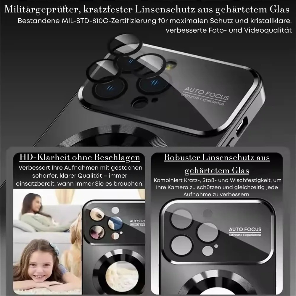 Luxus Matte Magnetische iPhone-Hülle mit Glaslinsen-Kameraschutz | Stoßfeste Tasche & MagSafe Case | Panzer-Schutzhülle für Apple iPhone 17/17 Air, 16/16e, 15, 14, 13 Pro Max Plus | Handyhülle in limitierter Auflage