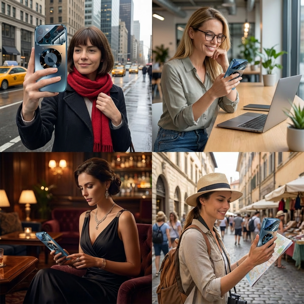 Luxus Matte Magnetische iPhone-Hülle mit Glaslinsen-Kameraschutz | Stoßfeste Tasche & MagSafe Case | Panzer-Schutzhülle für Apple iPhone 17/17 Air, 16/16e, 15, 14, 13 Pro Max Plus | Handyhülle in limitierter Auflage