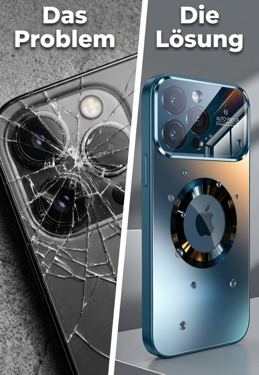 Luxus Matte Magnetische iPhone-Hülle mit Glaslinsen-Kameraschutz | Stoßfeste Tasche & MagSafe Case | Panzer-Schutzhülle für Apple iPhone 17/17 Air, 16/16e, 15, 14, 13 Pro Max Plus | Handyhülle in limitierter Auflage