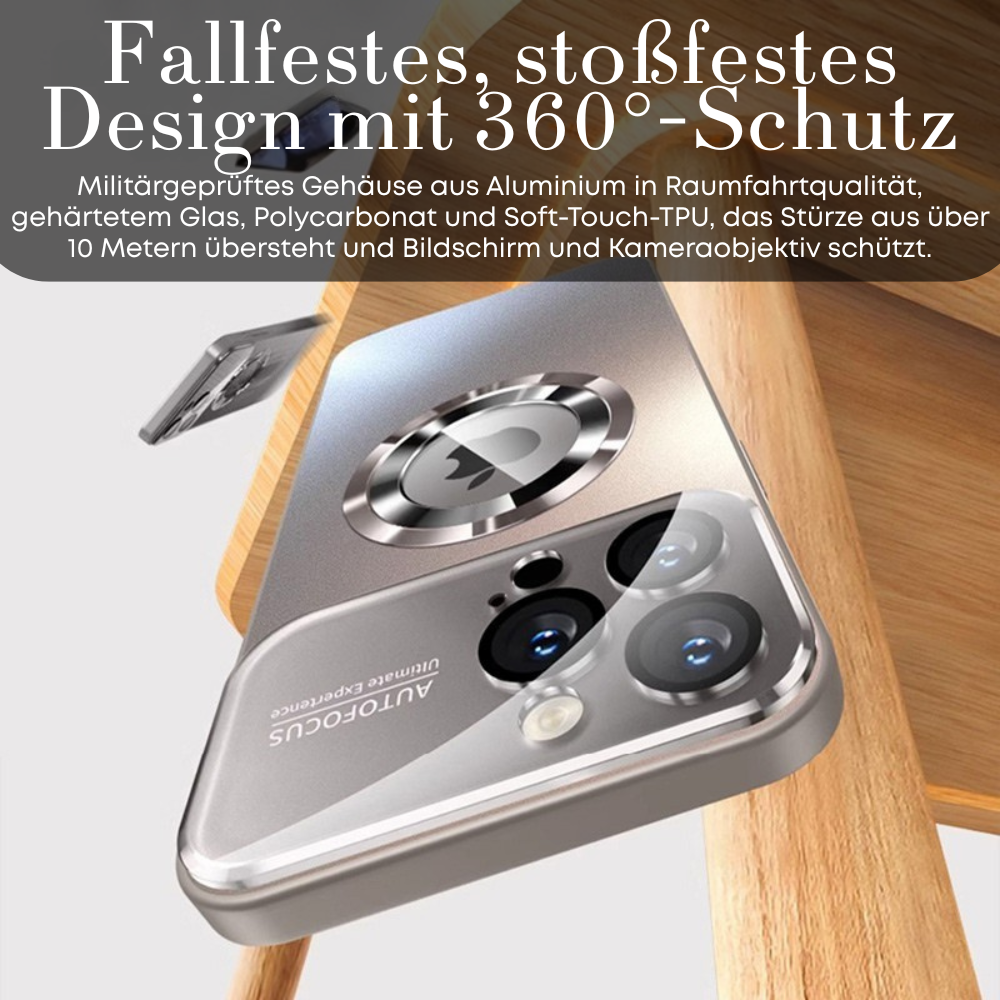 Luxus Matte Magnetische iPhone-Hülle mit Glaslinsen-Kameraschutz | Stoßfeste Tasche & MagSafe Case | Panzer-Schutzhülle für Apple iPhone 17/17 Air, 16/16e, 15, 14, 13 Pro Max Plus | Handyhülle in limitierter Auflage