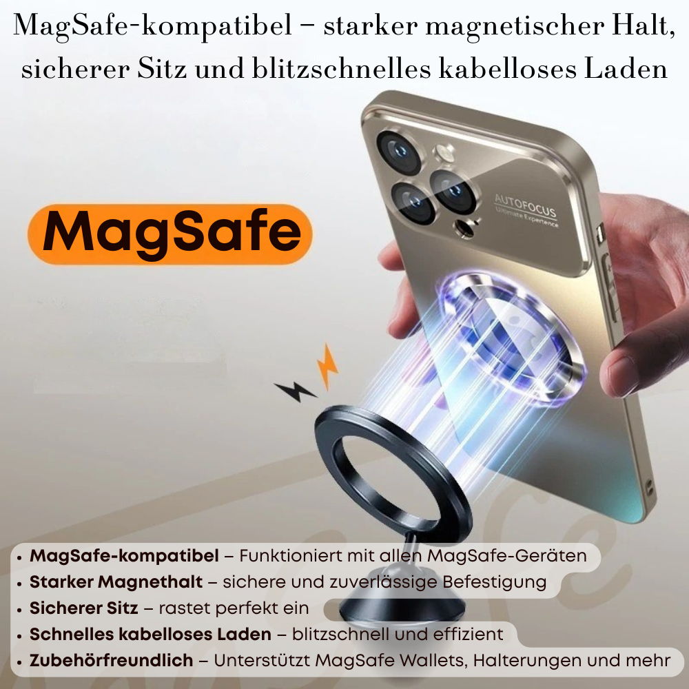 Luxus Matte Magnetische iPhone-Hülle mit Glaslinsen-Kameraschutz | Stoßfeste Tasche & MagSafe Case | Panzer-Schutzhülle für Apple iPhone 17/17 Air, 16/16e, 15, 14, 13 Pro Max Plus | Handyhülle in limitierter Auflage