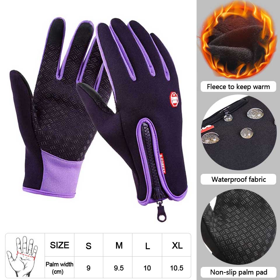 Premium Neue Winterhandschuhe : Touchscreen, wasserdicht, Motorrad, Fahrrad, Outdoor-Sport, Ski, Warm mit Samt