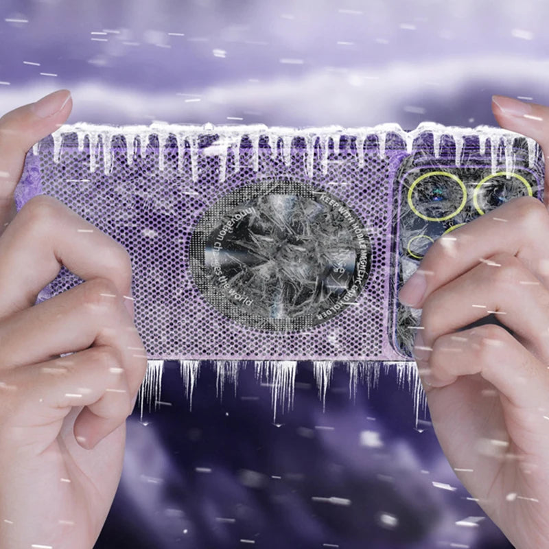 Luxus wärmeableitendes Magnetgehäuse iPhone-Hülle | MagSafe Case, galvanisiertem Metallrahmen, vergrößernder Glaslinse, Kameraschutzabdeckung für Apple iPhone 17/17 Air, 16/16e, 15, 14, 13 Pro Max Plus Cover | Panzertasche, hochwertige Handyhülle