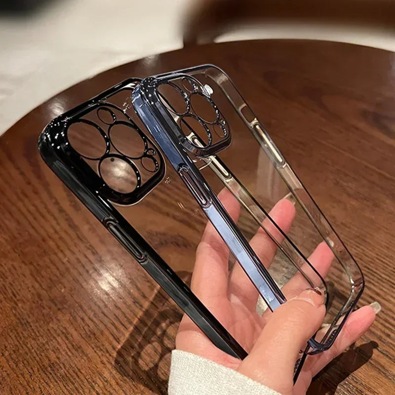 Luxus Stoßfeste Transparente Silikonhülle für Apple iPhone 17/17 Air, 16/16e, 15, 14, 13 Pro Max Plus | Premium Beschichtung, Wasserabweisend & Kratzfestes Transparentes Glitter Design