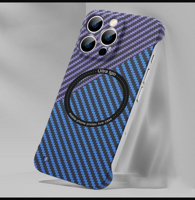 Premium Hülle, Abdeckung, Kohlefaser | Apple iPhone 15/13/12/11/14 Pro Max - Ultradünn, MagSafe, magnetische kabellose Ladeabdeckung - Phone Heaven Zone