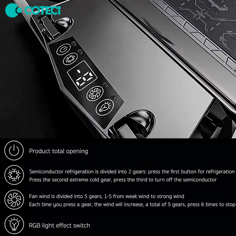 Premium Qualität Jomaa RGB Gaming Laptop Stand | Luftkühler Notebook-Halter mit 6 Lüftern | Basis geeignet für 12-17 Laptops