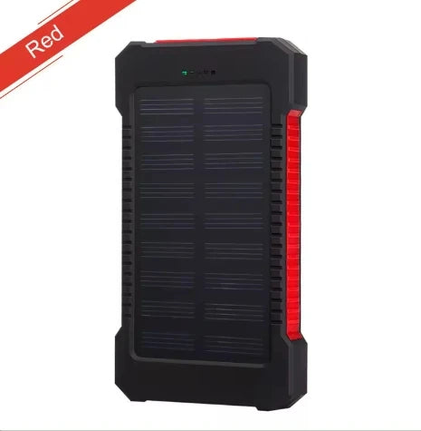 Premium Power Bank 20000mAh Solar Ladegerät | Tragbarer Externer Akku mit 5V Schnellaufladung und super heller Taschenlampe für Smartphones, Apple iPhone, Samsung, iOS & Android unterwegs