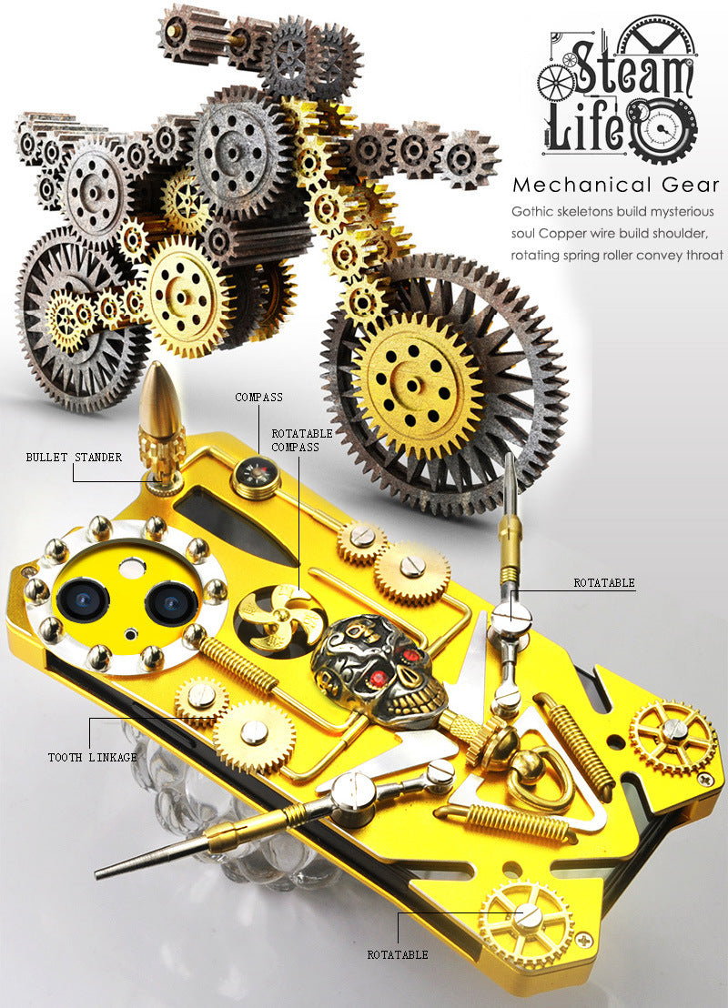 Premium stoßfeste Rüstung Metall Handyhülle, MagSafe, mit Zahnradständer | Apple iPhone 15/14/13/12 Pro Max/15 Plus