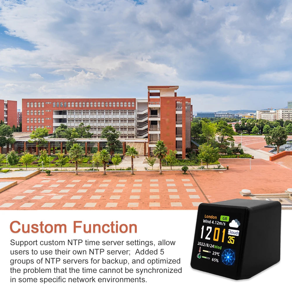 Premium Mini Smart WiFi Wettervorhersage-Station: Uhr für Gaming-Desktop-Deko | DIY süße GIF-Animationen & Elektronisches Album