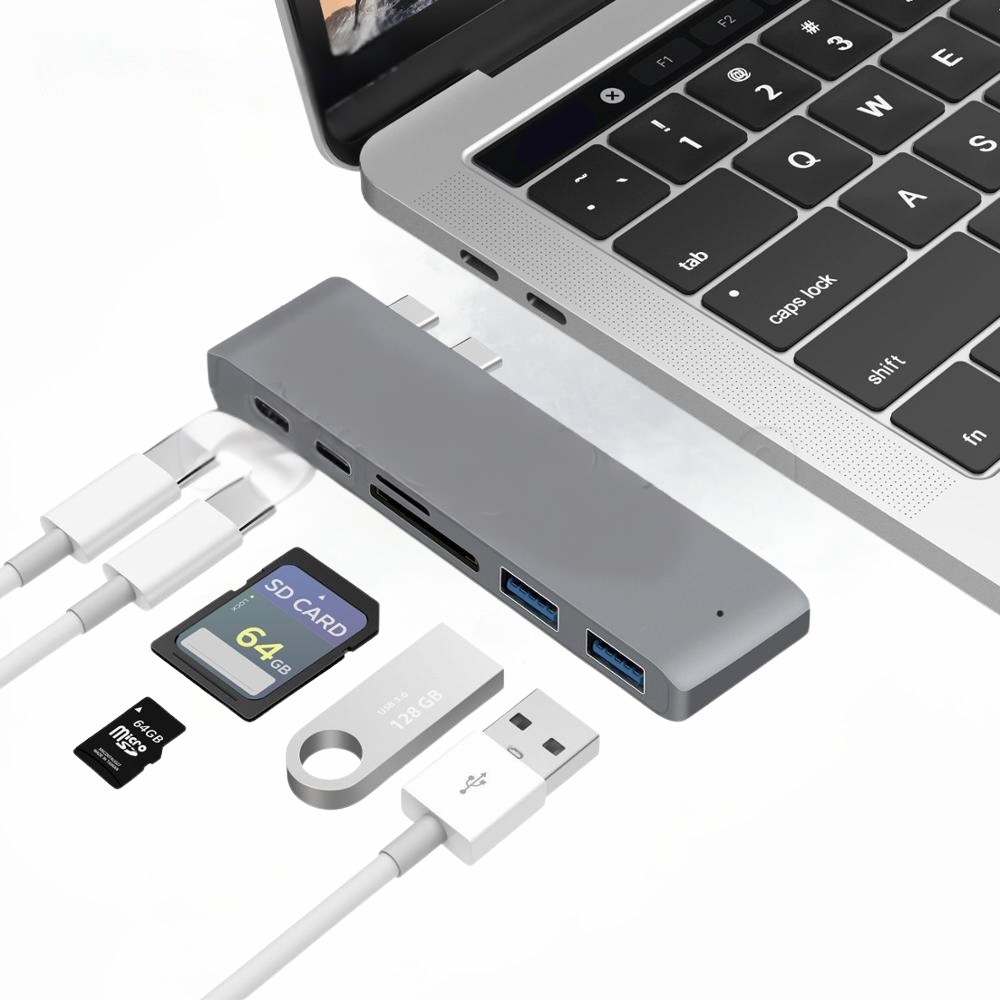 Premium USB-C Hub mit HDMI 4K Adapter & Thunderbolt 3: USB 3.1 Typ-C zu 3.0 Hub - Erweiterte Konnektivität für Macbook Air/Pro/M3/M2/M1: 16,14,13-inch | 2024/2023/2022/2020 Series Chips