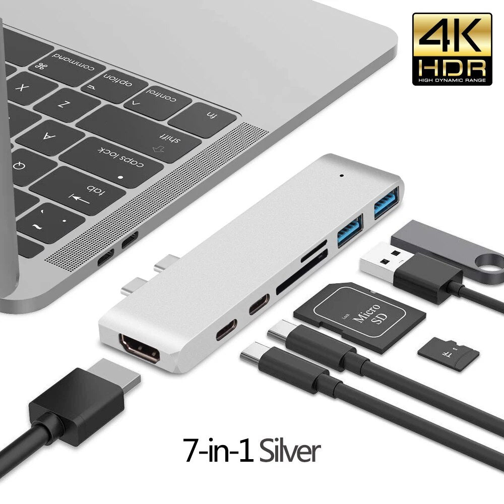 Premium USB 3.1 Typ-C Hub zu HDMI Adapter 4k Thunderbolt 3 USB C Hub 3.0 | MacBook Air Pro M3 M2 M1 Chip Erweitern Sie Ihre