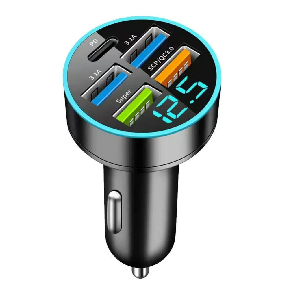 Premium Bluetooth 5.2 FM-Sender Auto-USB Ladegerät, FM/Aux Bluetooth-Adapter, Bass-Boost, 3-Port Car USB Ladestation Smartphones, Apple iPhone, Samsung, iOS & Android