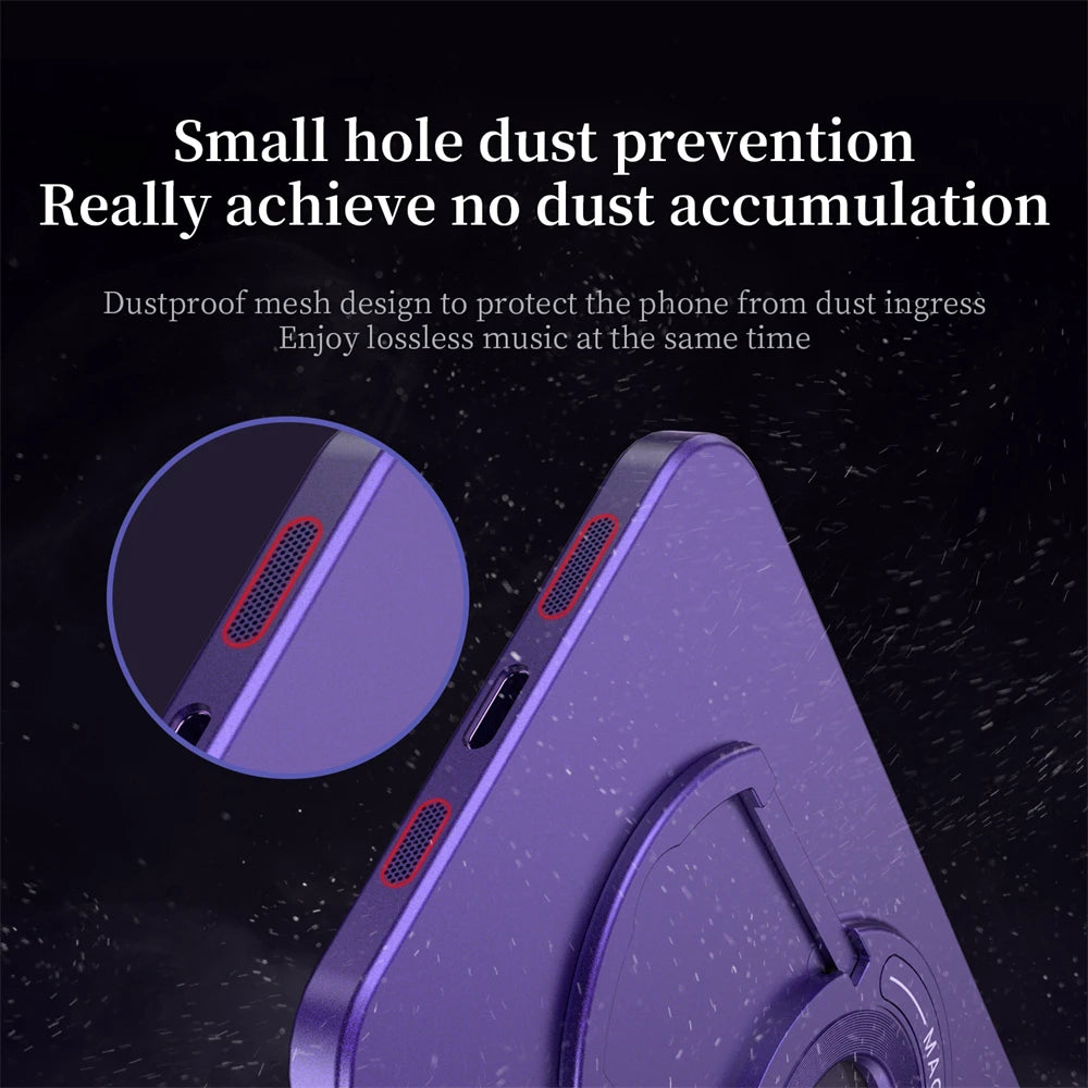 Magnetisches Metall MagSafe iPhone Hülle für Apple iPhone 17/17 Air, 16/16e, 15, 14, 13 Pro Max Plus | Premium Case, Stoßfeste Höchster Schutz - Luxus Schlank Matt mit Kamera Glaslinsenschutz, Ständer und Handhalterung Abdeckung