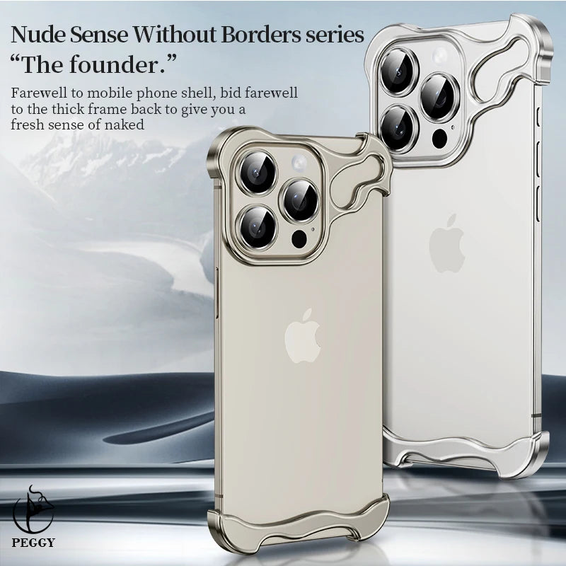 Premium Ultradünne Magnetische Randlose Matte Metall-Aluminiumlegierung Stoßstange, Stoßfeste Metallabdeckung iPhone-Hülle | MagSafe-Case Rundumschutz & Kameralinsenschutz für Apple iPhone 17/17 Air/16/16e/15/14/13 Pro Max, Pro, Plus Cover Handyhülle