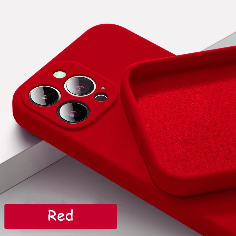 Quadratische Flüssigsilikonhülle für Apple iPhone 17/17 Air, 16/16e, 15, 14, 13 Pro Max Plus | Premium Stoßfest, Magnetisch, Magsafe & Kameraschutz