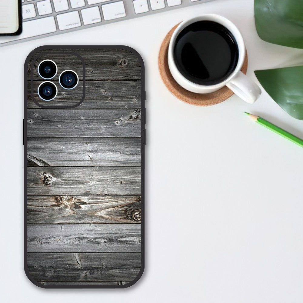 Luxus iPhone-Hülle aus Massivholz-Bambus und Metallic mit Brauner Glatter Holzmaserung | MagSafe-Case mit Rundumschutz & Kameralinsenschutz für Apple iPhone 17/17 Air, 16/16e, 15, 14, 13, 12 Pro Max, Pro, Plus & Mini Cover | Stoßfeste Handyhülle