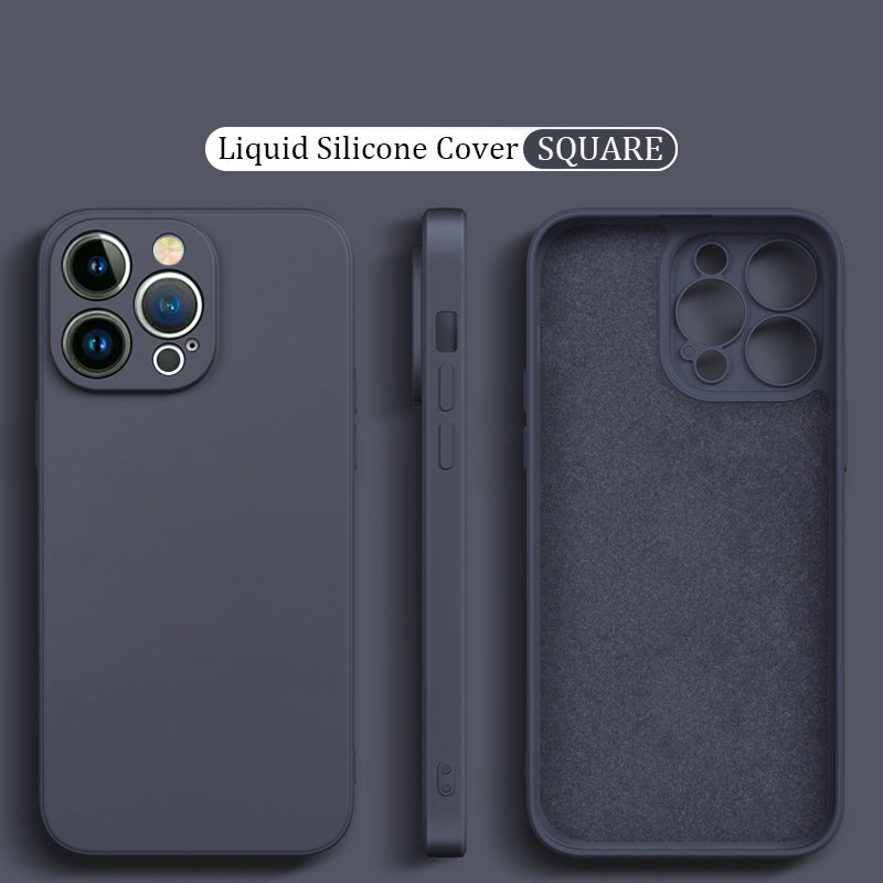 Quadratische Flüssigsilikonhülle für Apple iPhone 17/17 Air, 16/16e, 15, 14, 13 Pro Max Plus | Premium Stoßfest, Magnetisch, Magsafe & Kameraschutz
