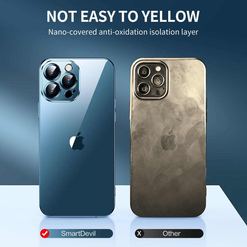 Transparente Silikonhülle für Apple iPhone 17/17 Air, 16/16e, 15, 14, 13 Pro Max Plus | Klare Militärstärke-Schutz mit Premium Plating Quadrat-Rahmen