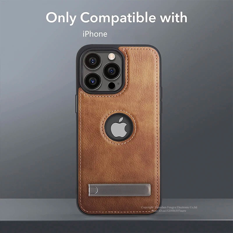 Hochwertige Ultra dünne stoßfeste Leder Textur iPhone Hülle | MagSafe Case mit Kameralinsenschutzabdeckung für Apple iPhone 17/17 Air, 16/16e, 15, 14, 13 Pro Max Plus Cover | Panzertasche, Stoßstangenabdeckung Handyhülle | Premium Schutzhülle