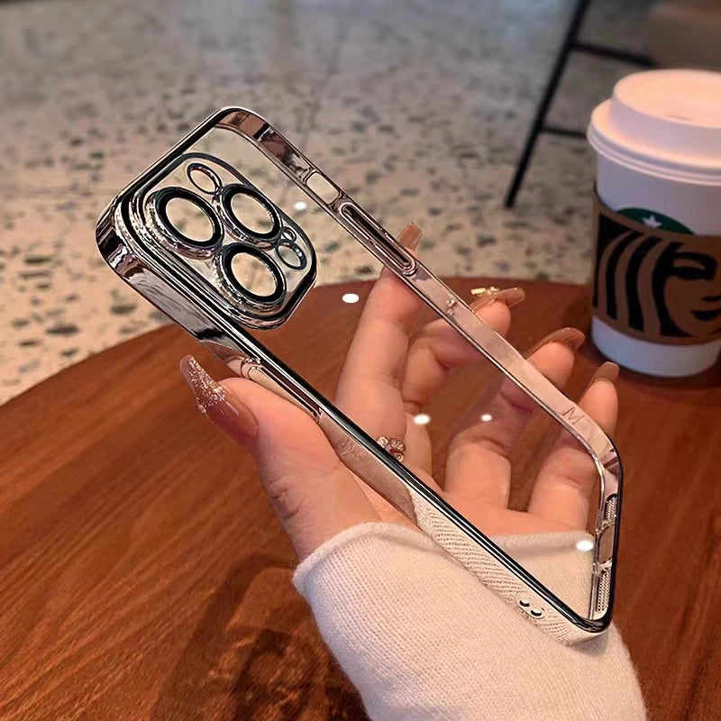 Luxus Stoßfeste Transparente Silikonhülle für Apple iPhone 17/17 Air, 16/16e, 15, 14, 13 Pro Max Plus | Premium Beschichtung, Wasserabweisend & Kratzfestes Transparentes Glitter Design