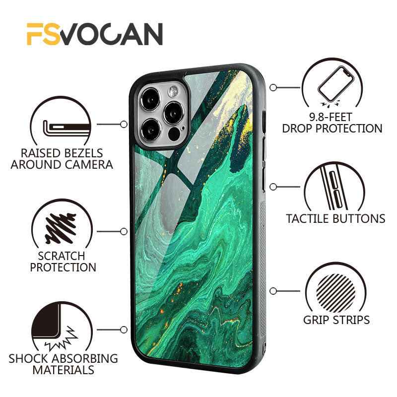 Luxus Schwarzer Marmor iPhone Hülle mit goldenem Rand: Kamera Schutz, Langlebige Abdeckung, MagSafe-kompatibel Apple iPhone 17/17 Air, 16/16e, 15, 14, 13 Pro Max Plus Cover: 3D-Textur, verbesserten Griff | Rundumschutz Kameralinsenschutz Panzertasche