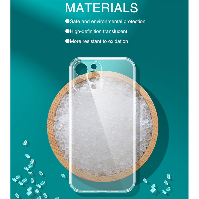 Transparente Silikonhülle für Apple iPhone 17/17 Air, 16/16e, 15, 14, 13 Pro Max Plus | Klare Militärstärke-Schutz mit Premium Plating Quadrat-Rahmen