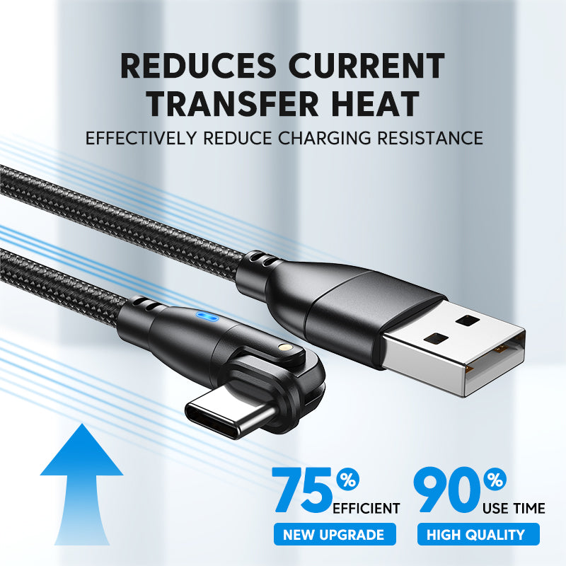 High Durability & Premium 3A Schnellladekabel Typ C für Samsung 180 Rotation Apple iPhone Kabel Realme - Phone Heaven Zone