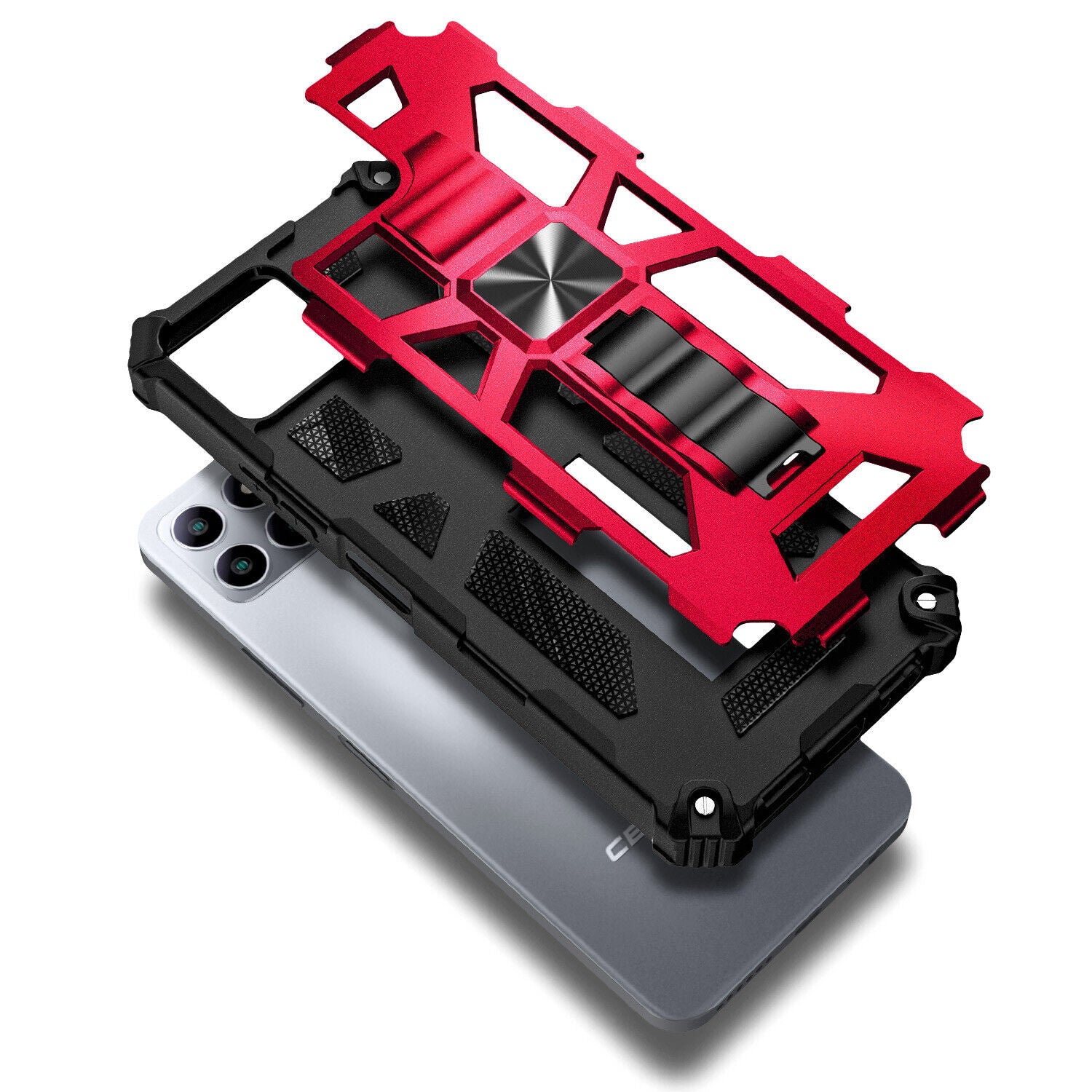 Hochwertige Hybrid-Militärpanzerung iPhone-Hülle MagSafe Case für Apple iPhone 17/17 Air, 16/16e, 15, 14, 13 Pro Max Plus mit eingebautem Ständer, Tarnung-Cover, Kamera-Rundumschutz und Bildschirmschutz Handyhülle