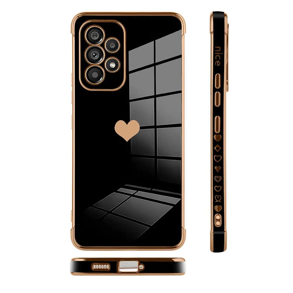 Premium Crossbody Strap Lanyard iPhone Hülle mit Luxus-Beschichtung Liebe-Herz-Design Weiche Silikon | MagSafe Case mit Kameralinsenschutzabdeckung für Apple iPhone 17/17 Air, 16/16e, 15, 14, 13 Pro Max Plus Cover – Umhängeband, Schulterriemen Schutzhülle