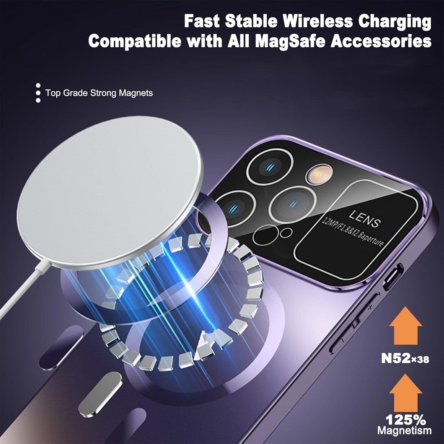 iPhone Hülle mit MagSafe: Premium Doppelseitiges HD-Glas Case, Kabellosem Laden, Kameraobjektivschutz | Stoßfestes Cover, Kameraschutzabdeckung – Magnetische Panzertasche für Apple iPhone 17/17 Air, 16/16e, 15, 14, 13 Pro Max Plus Mini | Luxus Handyhülle