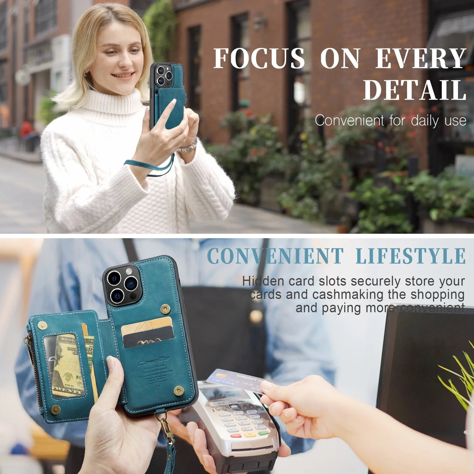 Hochwertige Leder-Brieftasche mit Kartenfach, Portmonee und Ständer iPhone-Hülle | MagSafe Case, Rundumschutz, Kameralinsenschutzabdeckung für Apple iPhone 17/17 Air, 16/16e, 15, 14, 13 Pro Max Plus Cover | Wallet & Geldbörse Schutzhülle