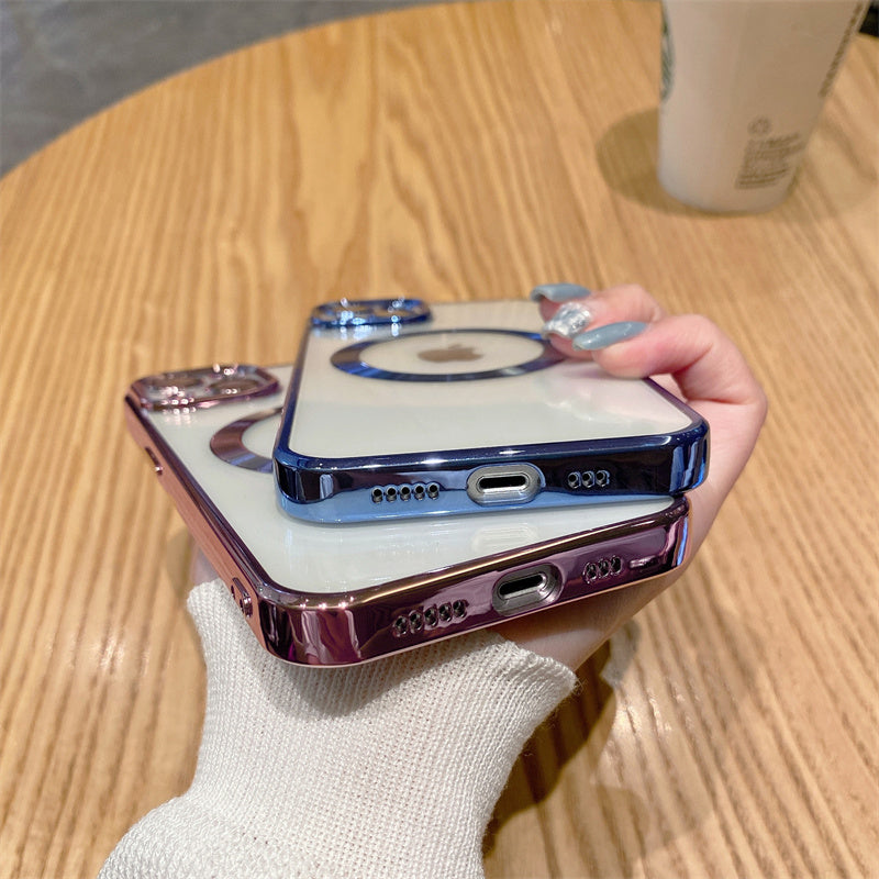 Magnetische Luxus für Apple iPhone 17/17 Air, 16/16e, 15, 14, 13 Pro Max Plus Hülle aus weichem Silikon | Kameraschutz, Klare Premium-Beschichtung, Magsafe Kabelloses Laden & Kratzfest