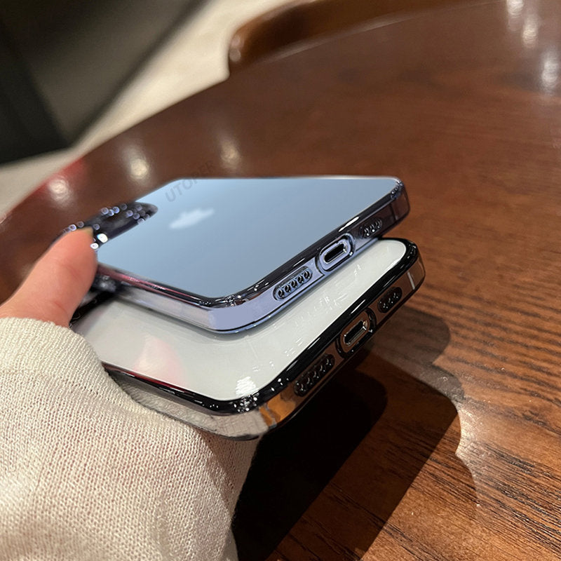 Luxus Stoßfeste Transparente Silikonhülle für Apple iPhone 17/17 Air, 16/16e, 15, 14, 13 Pro Max Plus | Premium Beschichtung, Wasserabweisend & Kratzfestes Transparentes Glitter Design