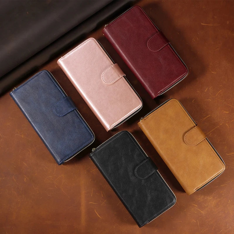 SecureSwipe Premium Leder Geldbörse Hülle für Apple iPhone 17/17 Air, 16/16e, 15, 14, 13 Pro Max Plus | Geldbörse & Portmonee Merkmale: Magnetverschluss, Mehrere Kartensteckplätze, Kratzfest, Stoßfest & Leichtbauweise